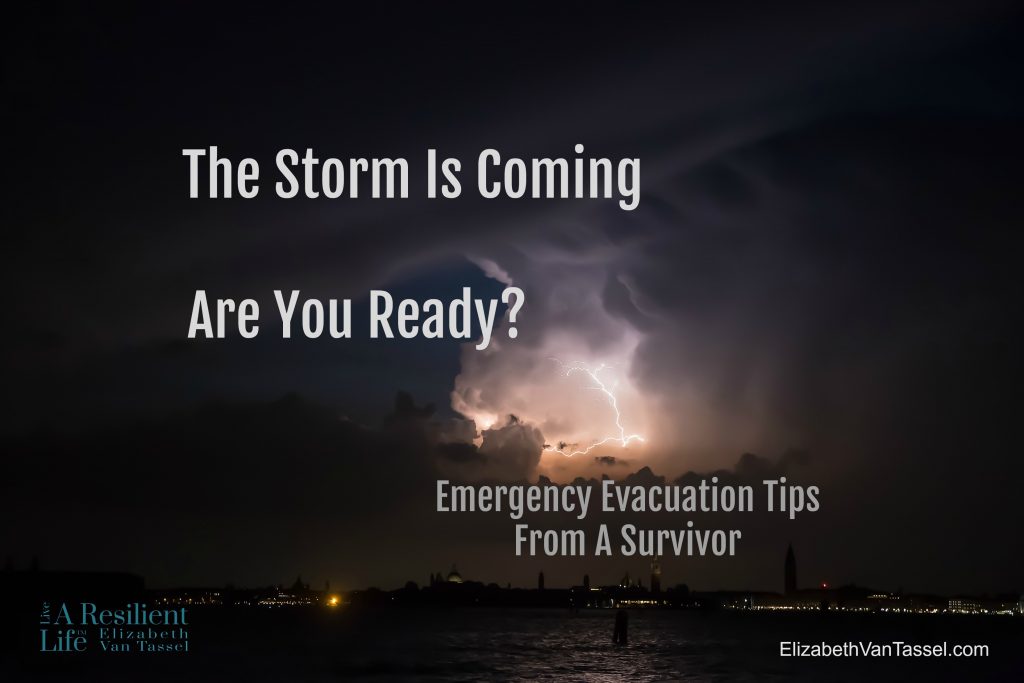 Are you ready if a storm comes to evacuate? Elizabeth Van Tassel, Resilience Expert, shares key tips to pack and free resources as well.