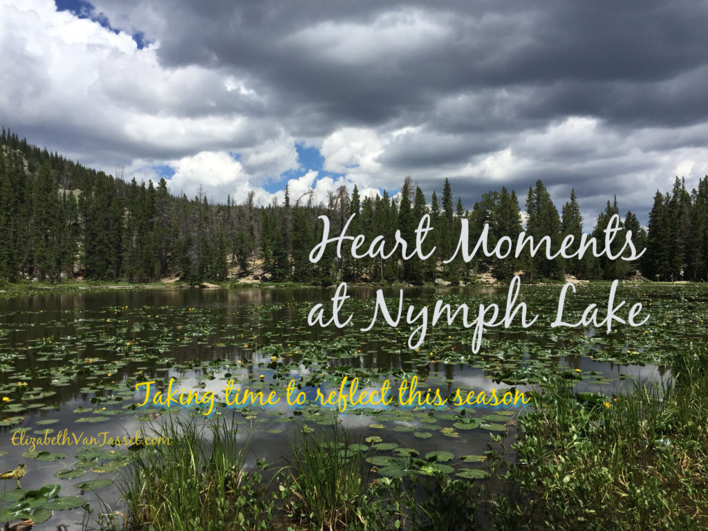 Lily pads and lake heights with author Elizabeth Van Tassel