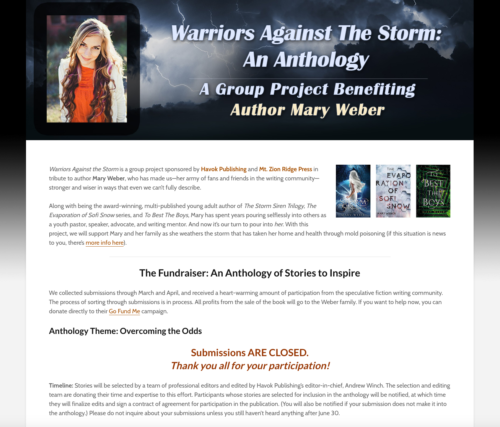 Giveaway details for Warriors Against The Storm Anthology